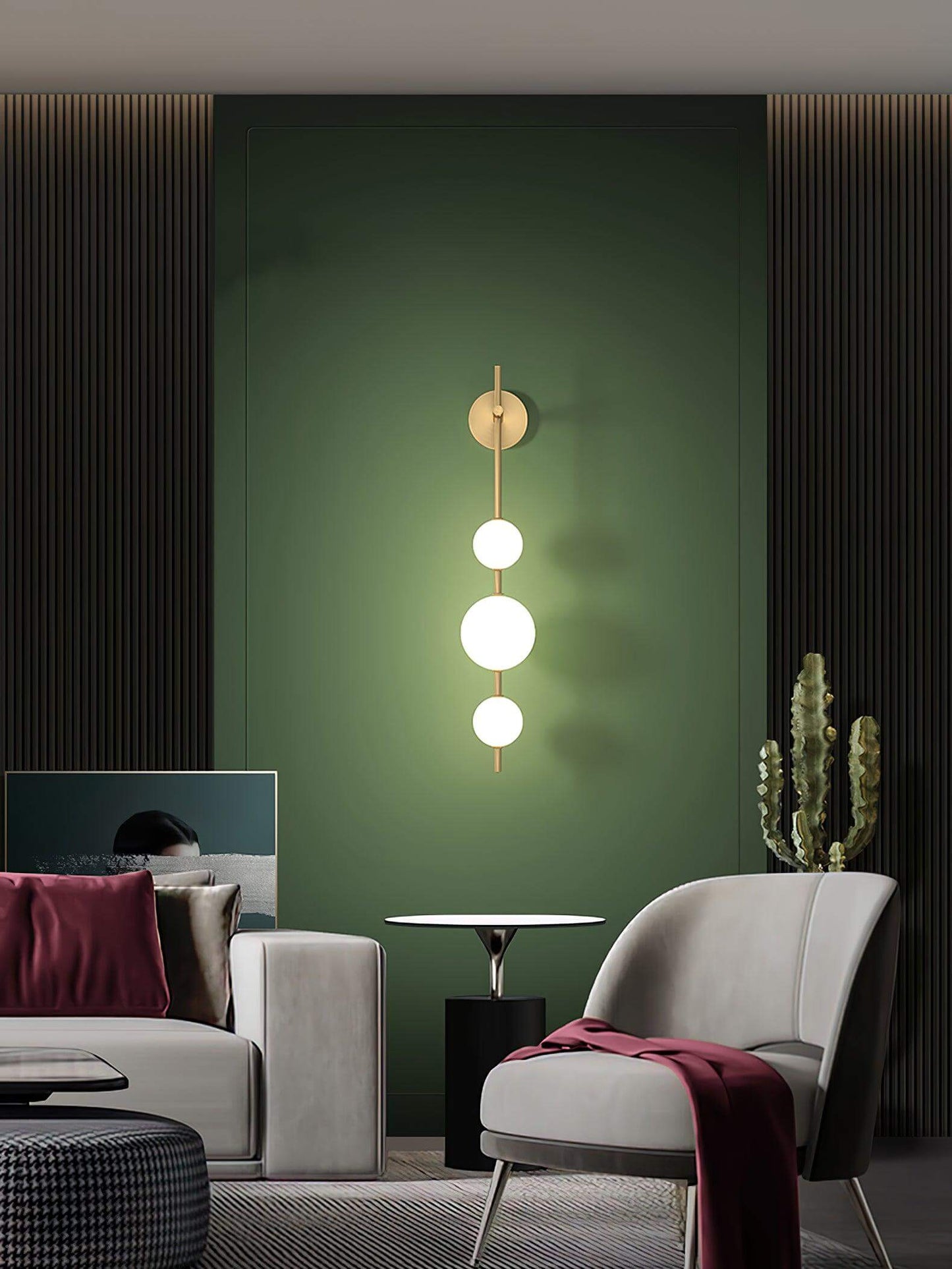 Elegant Vertikal Vegglampe i Glass