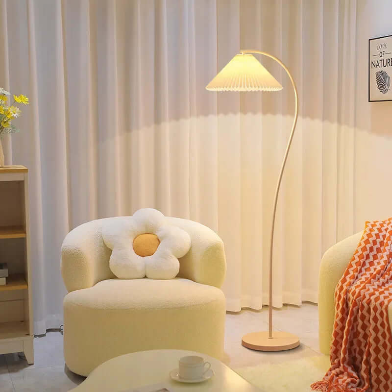 Elegant LED Gulvlampe – Stoffdesign