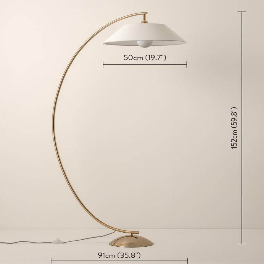 Elegant Gulvlampe med Stoffskjerm