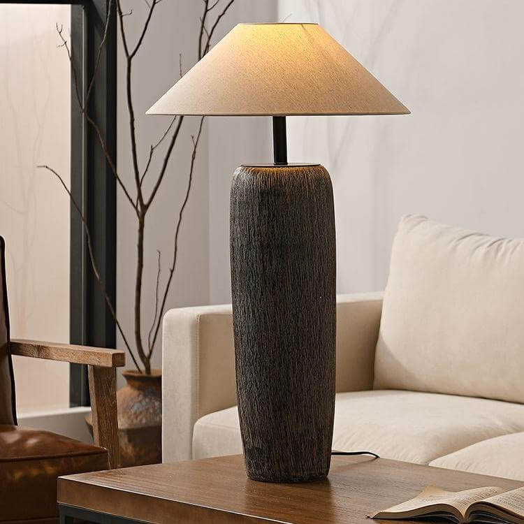 Rustikk Gulvlampe i Tre - Elegant & Funksjonell Belysning