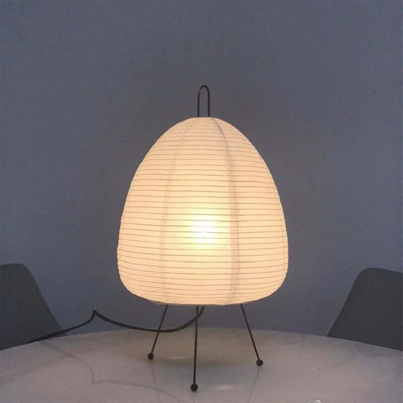 Elegant Japansk Rispapirlampe - Bord- eller Gulvlampe
