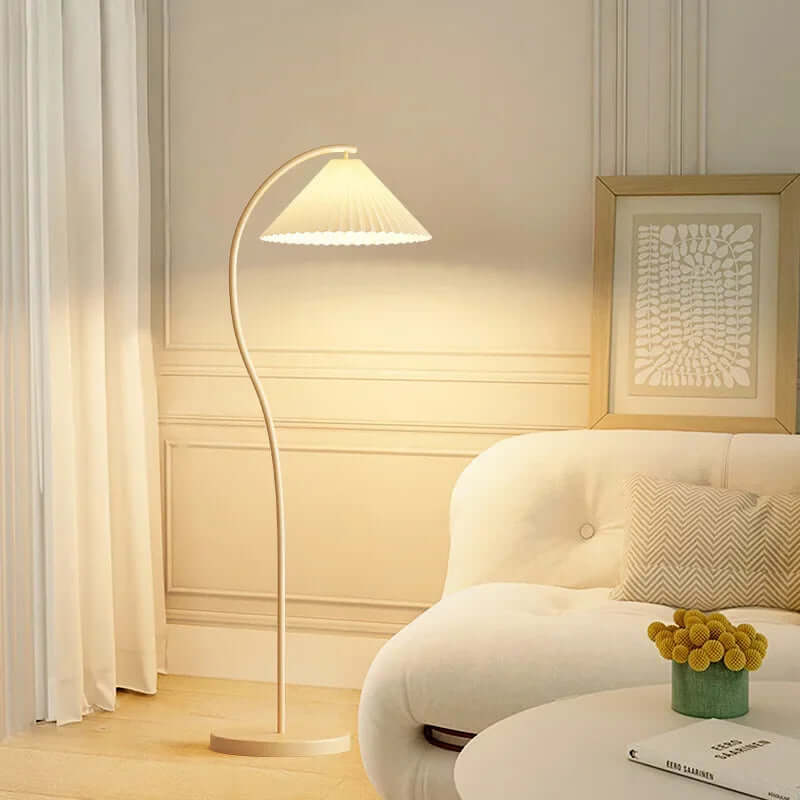 Elegant LED Gulvlampe – Stoffdesign