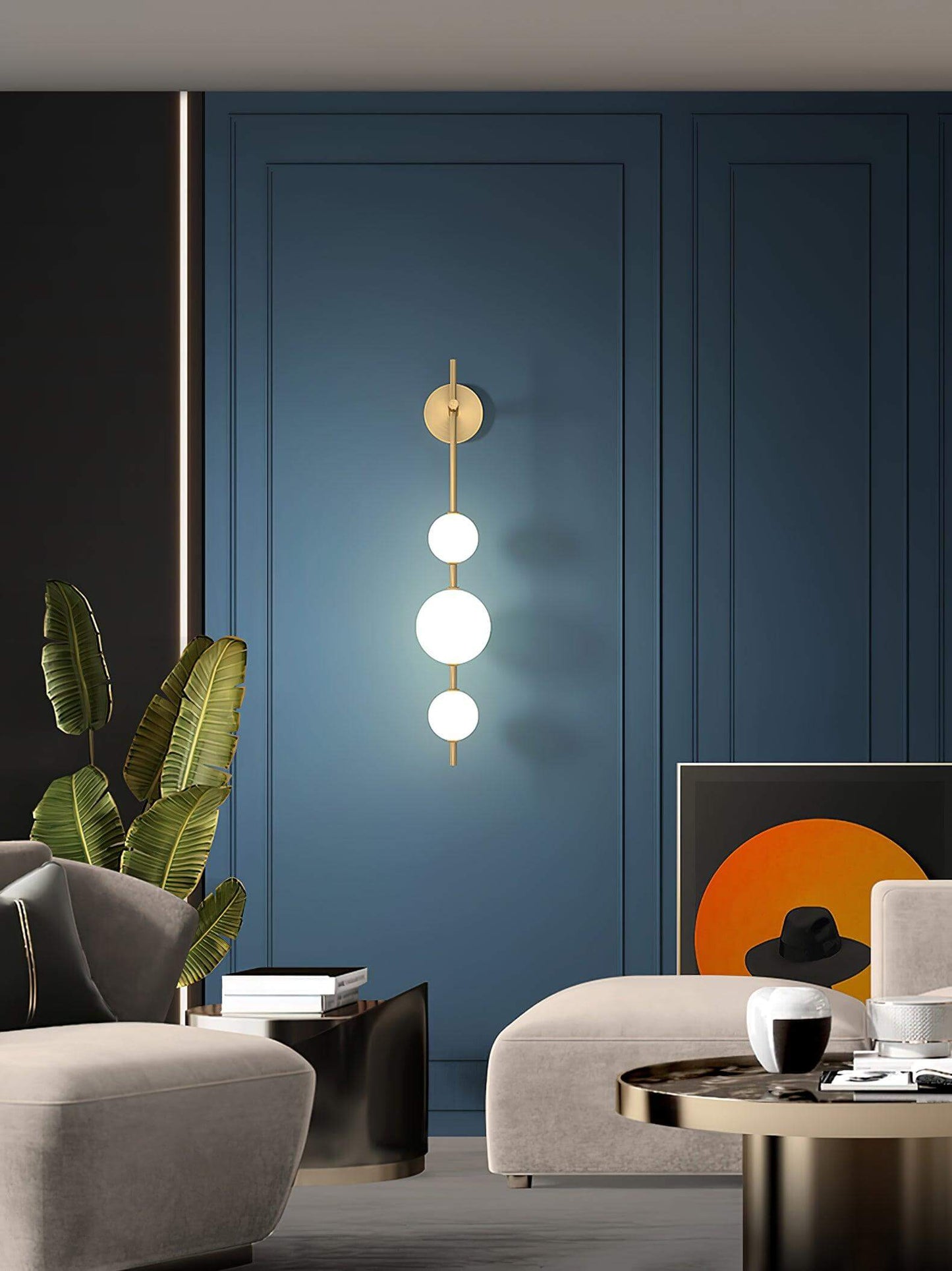 Elegant Vertikal Vegglampe i Glass