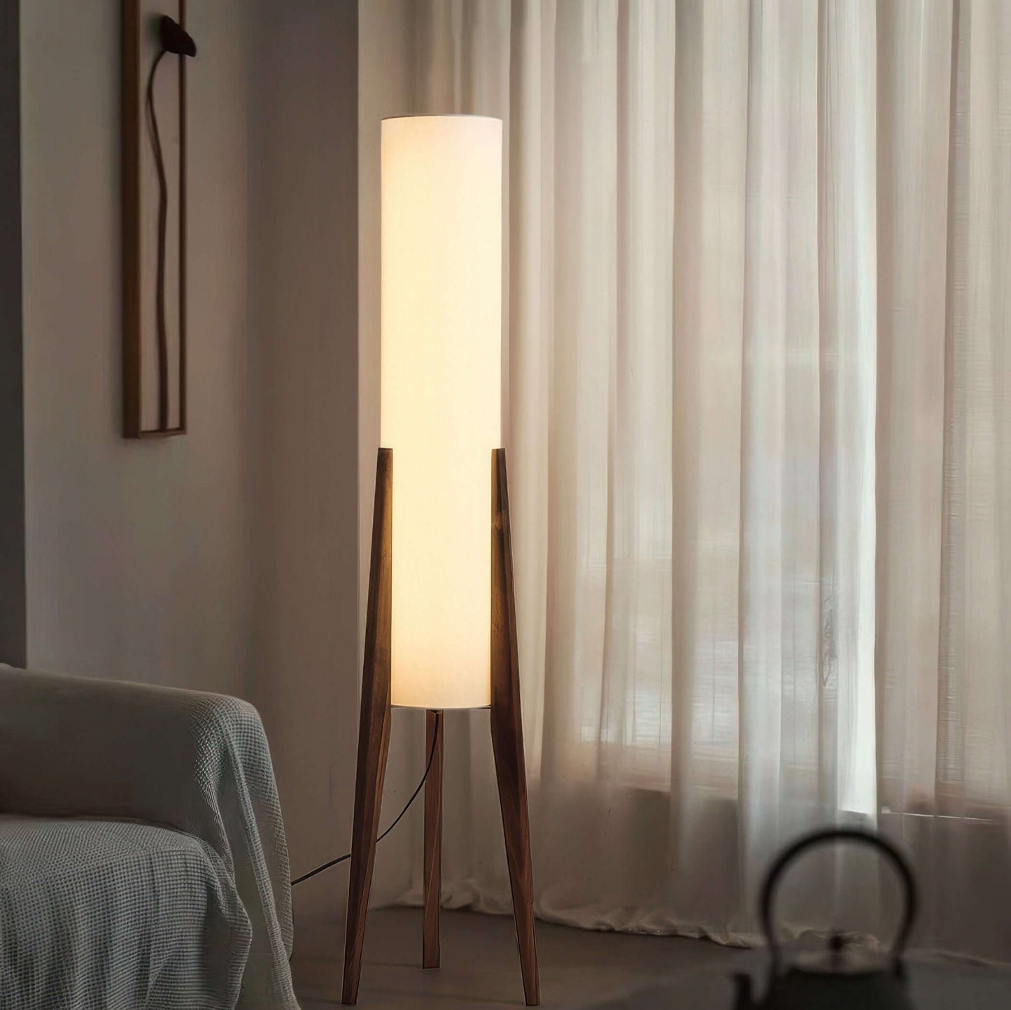 Elegant Gulvlampe i Tre – Moderne Design