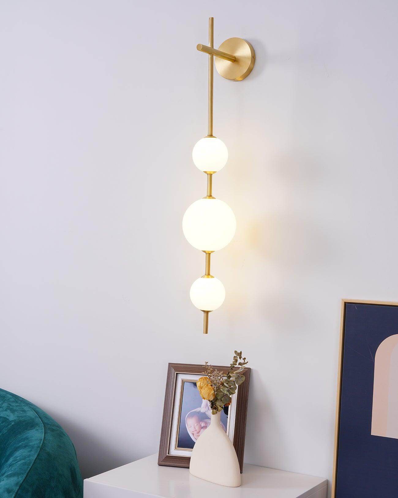 Elegant Vertikal Vegglampe i Glass