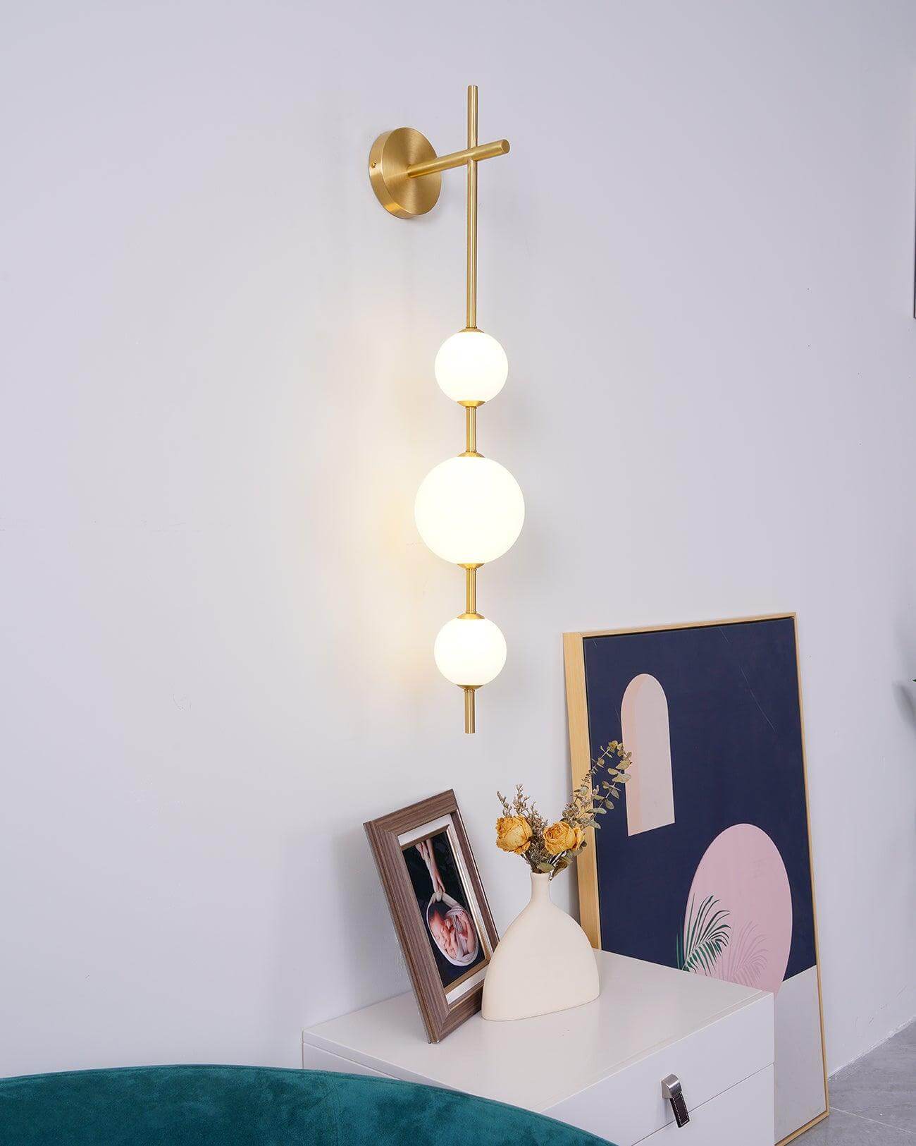 Elegant Vertikal Vegglampe i Glass
