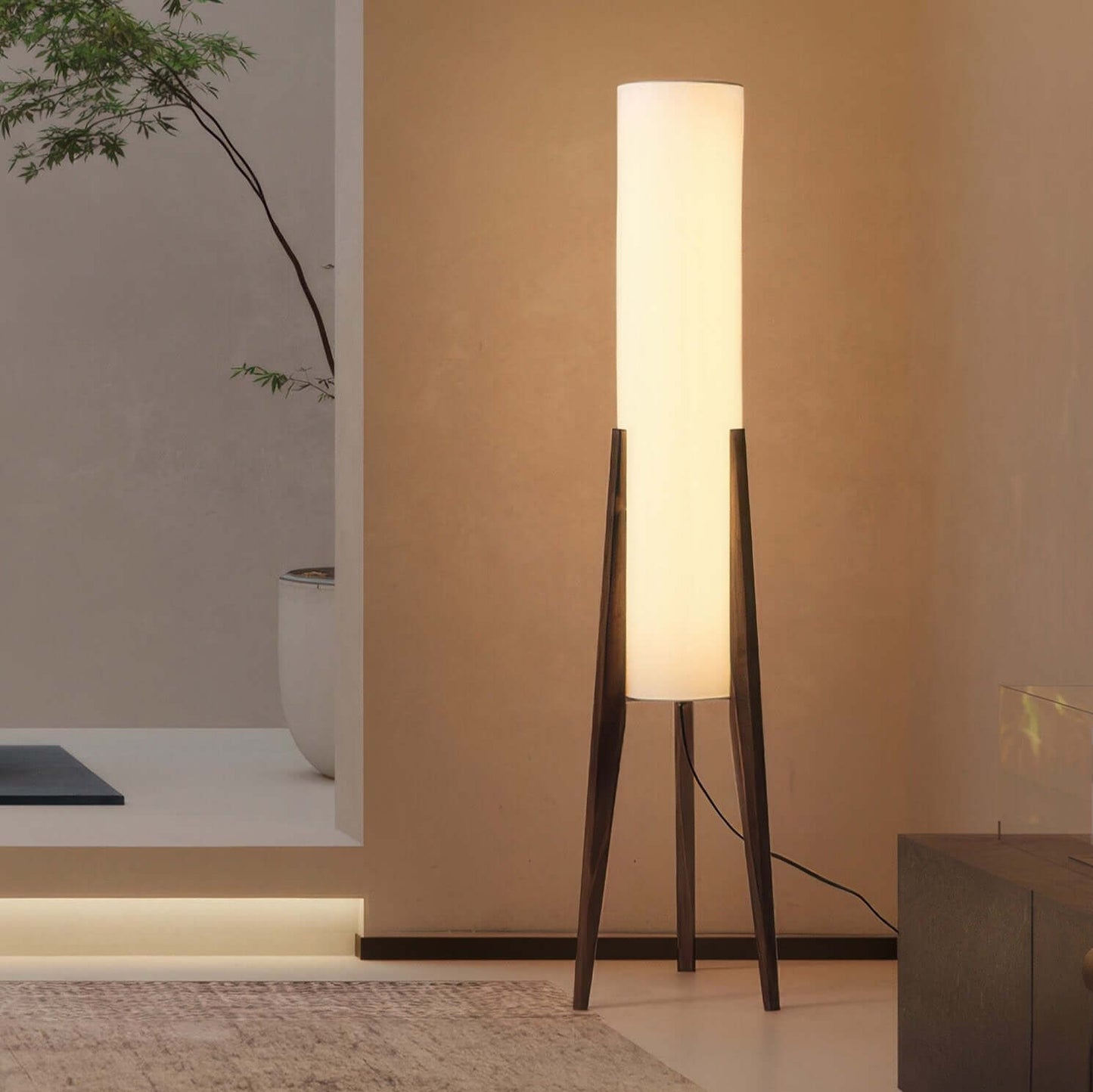 Elegant Gulvlampe i Tre – Moderne Design