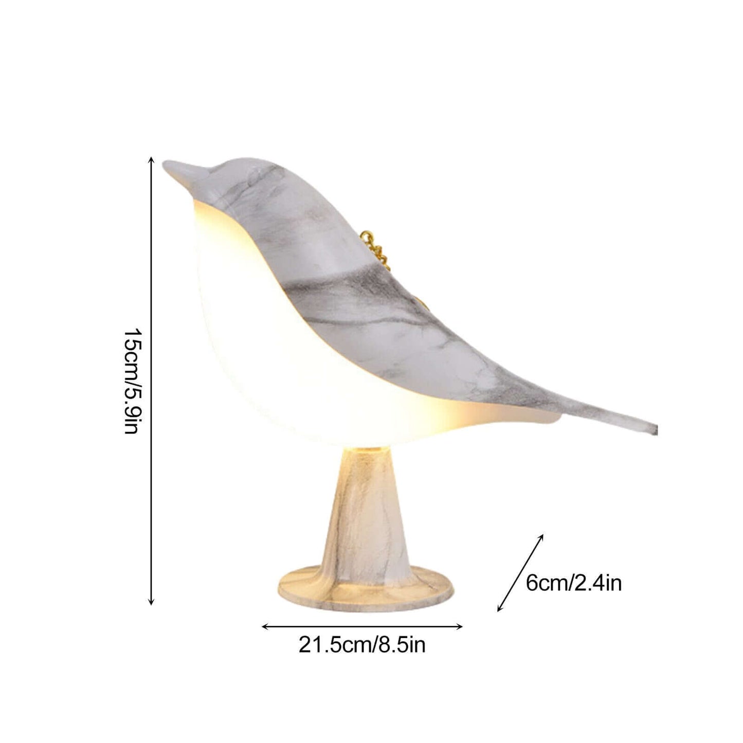 Elegant Bordlampe med Fuglmotiv