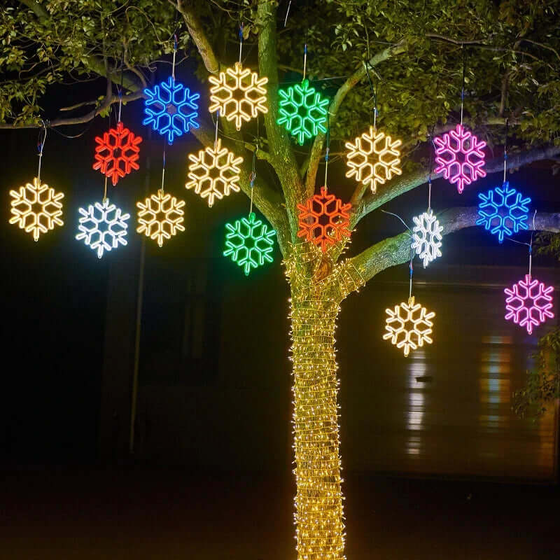 Vanntett LED-Snøfnugg Julelys - Utendørs