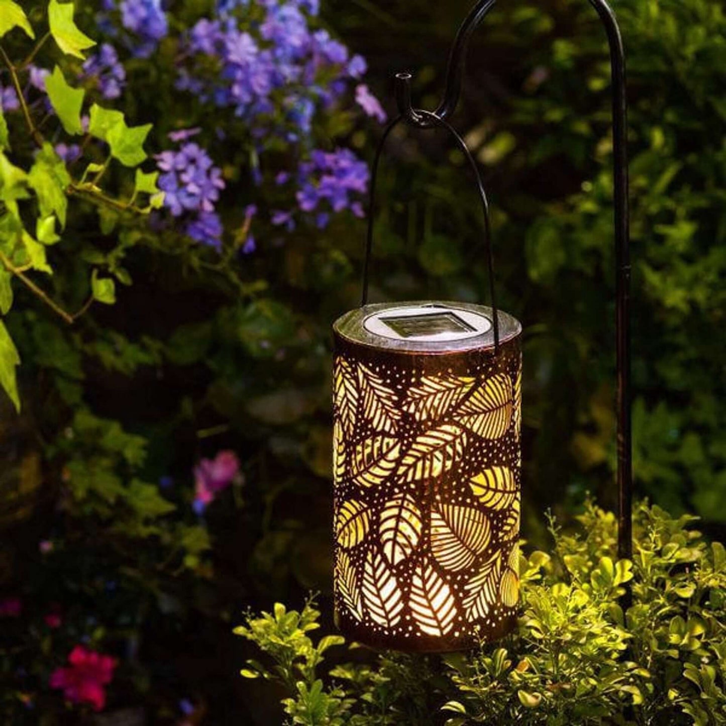 Elegant Hage- og Bordlampe: Bladfasong