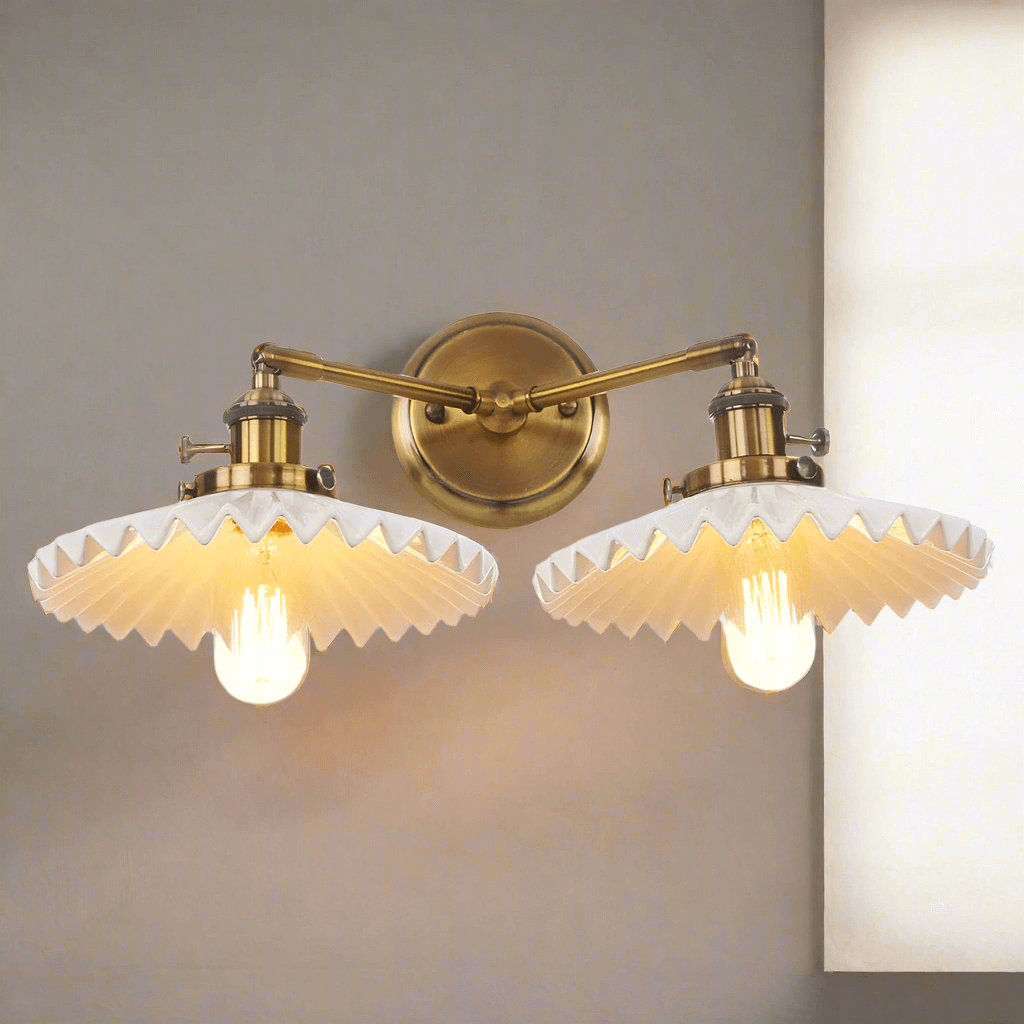 Dobbelthode Vegglampe i Antikk Stil