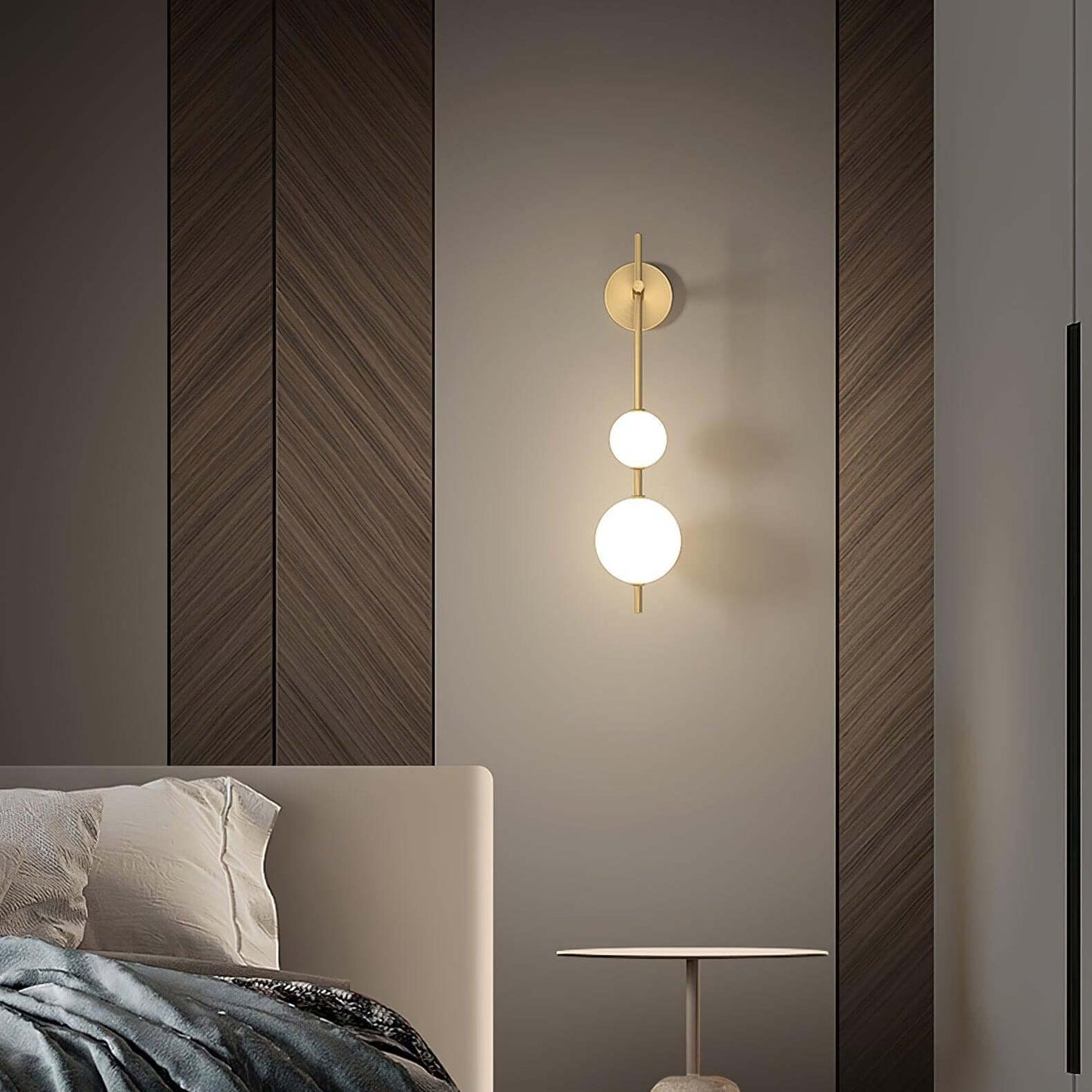 Elegant Vertikal Vegglampe i Glass