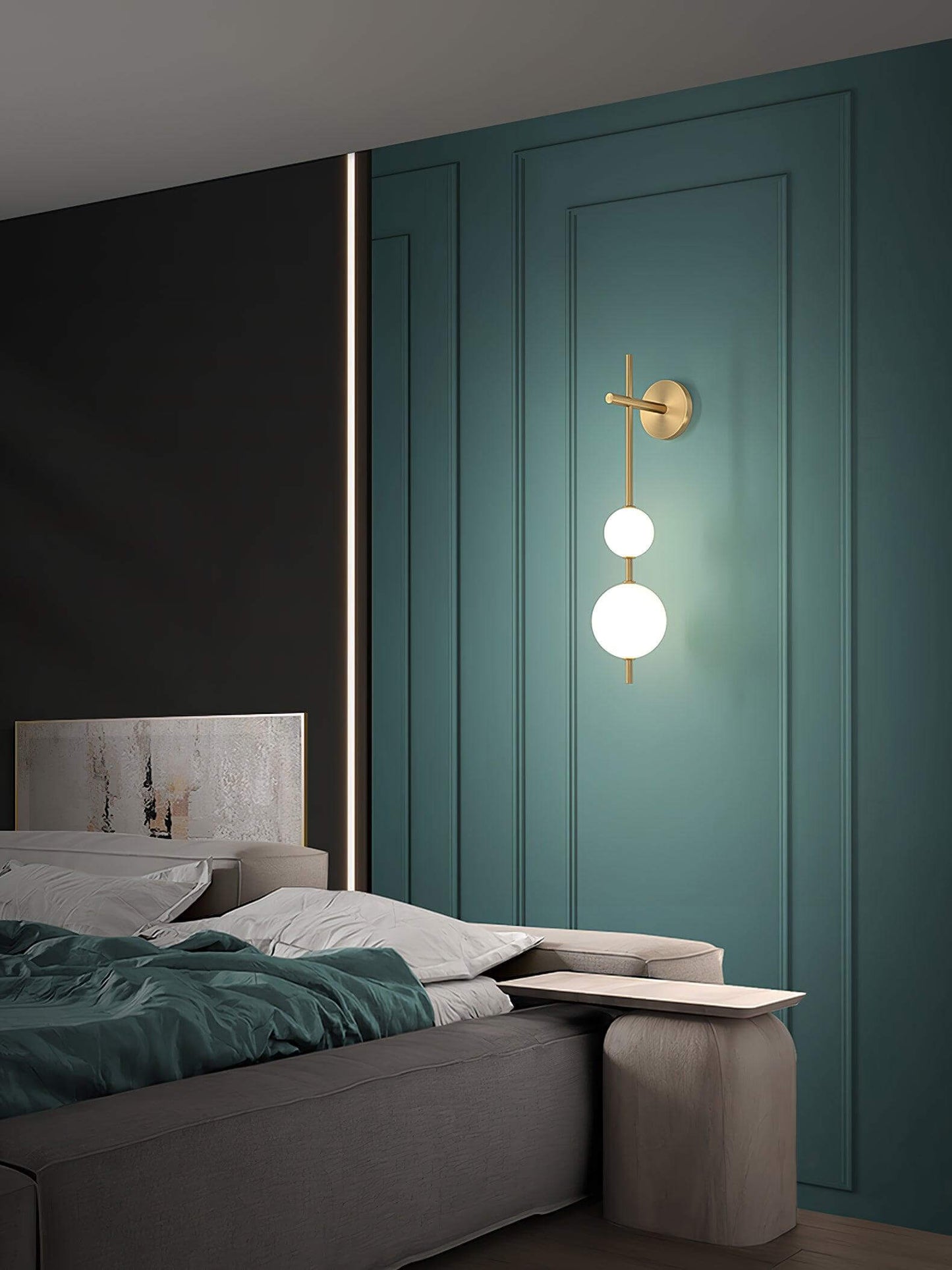 Elegant Vertikal Vegglampe i Glass