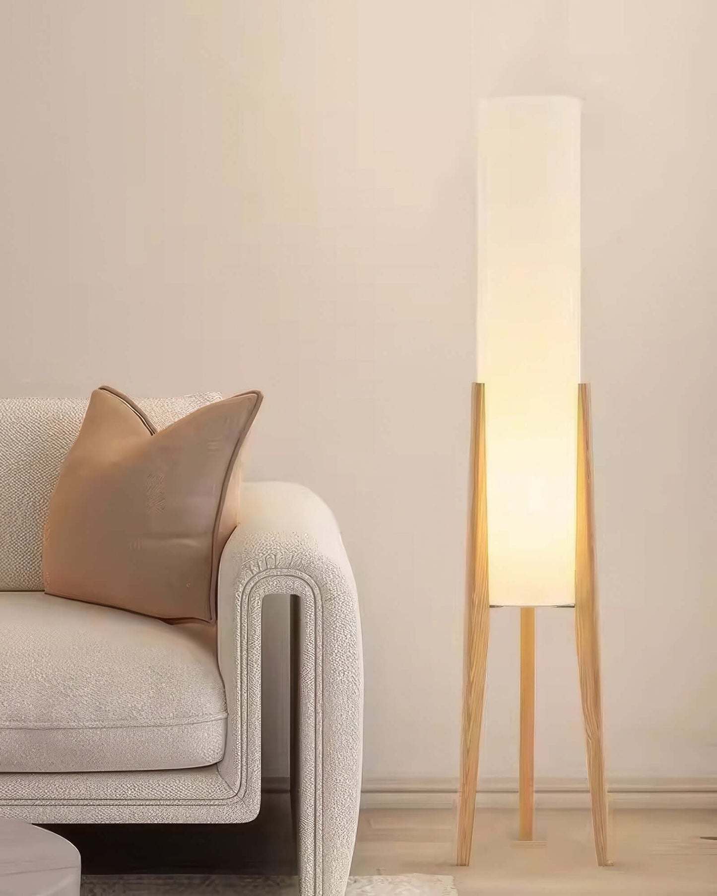 Elegant Gulvlampe i Tre – Moderne Design