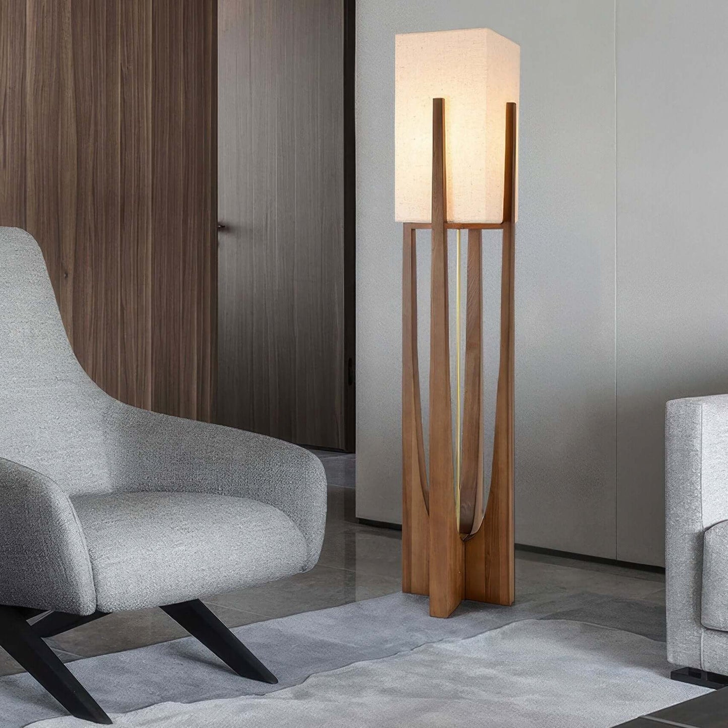Japansk Stil Gulvlampe i Tre