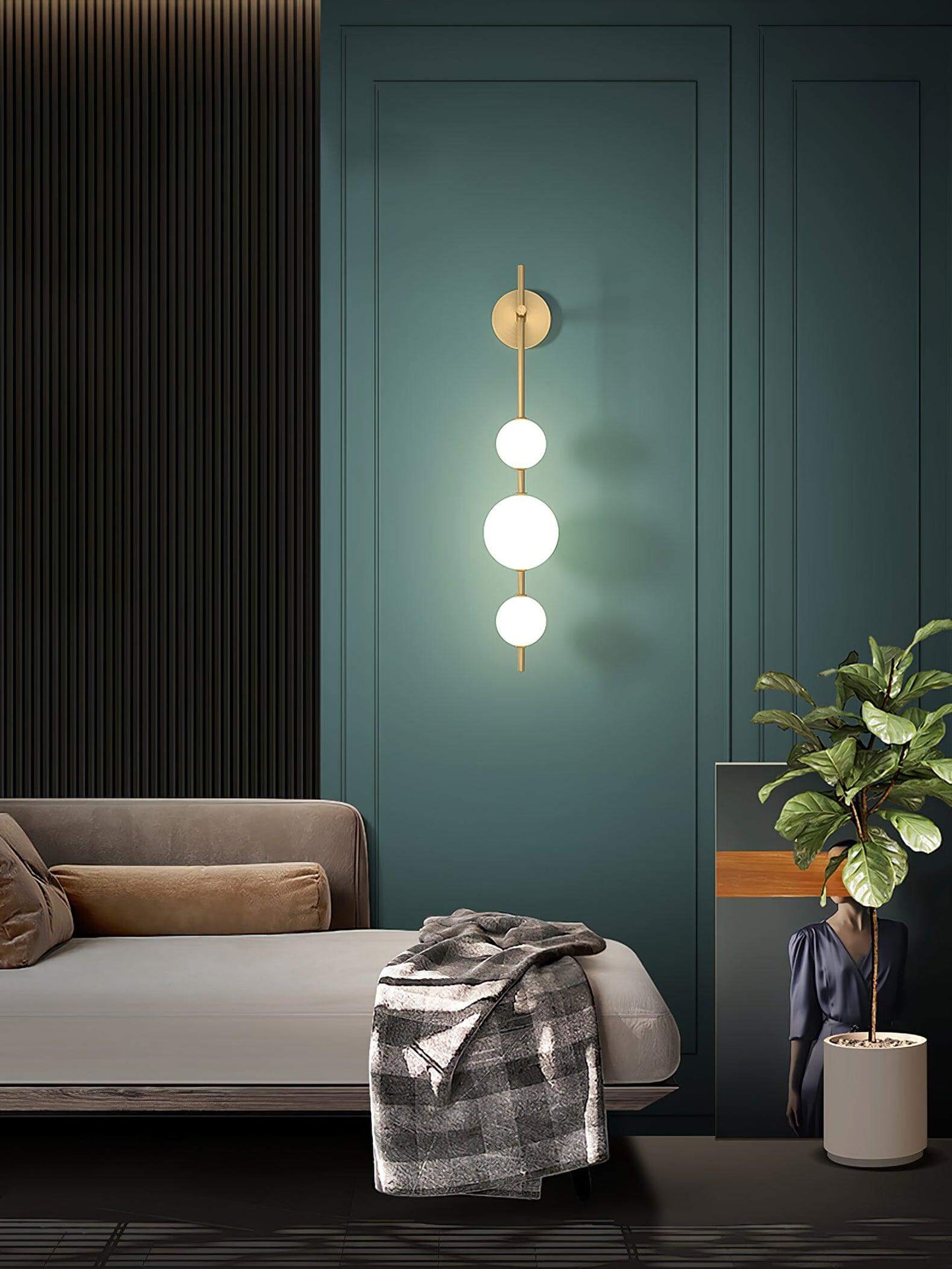 Elegant Vertikal Vegglampe i Glass