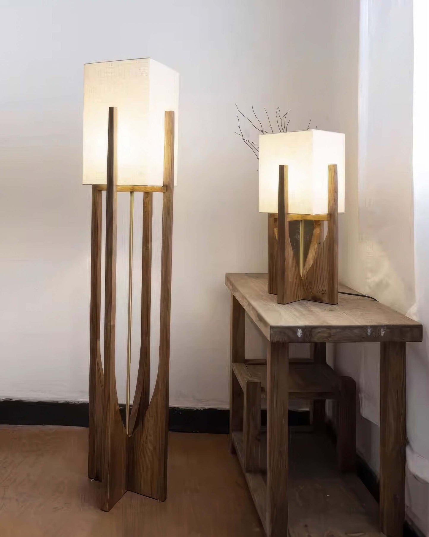 Japansk Stil Gulvlampe i Tre