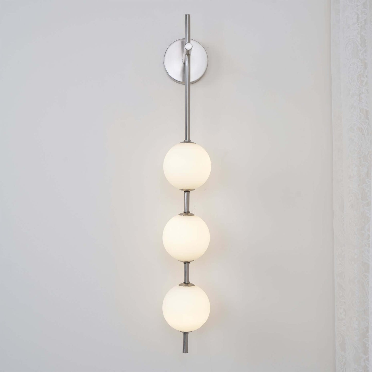 Elegant Vertikal Vegglampe i Glass